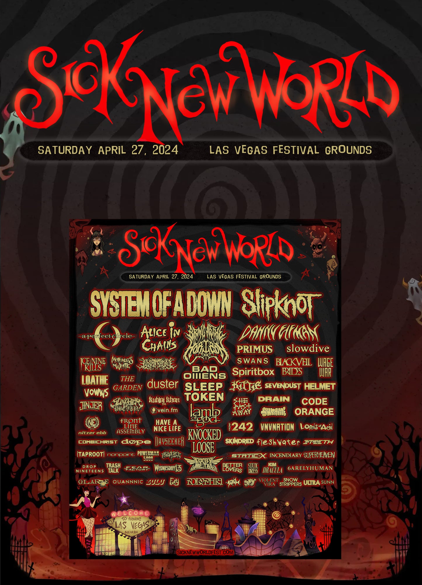 Sick New World Hard Poster Sign - Wrist Band Holder